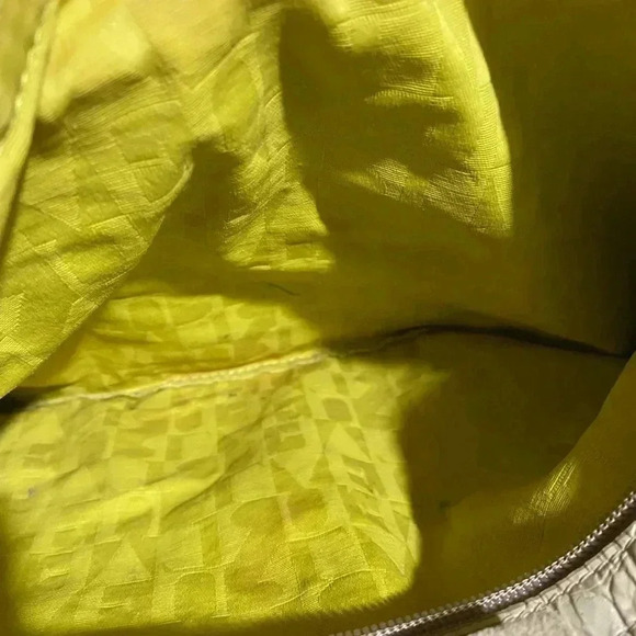 Furla beige embossed leather satchel handbag - Picture 8 of 13